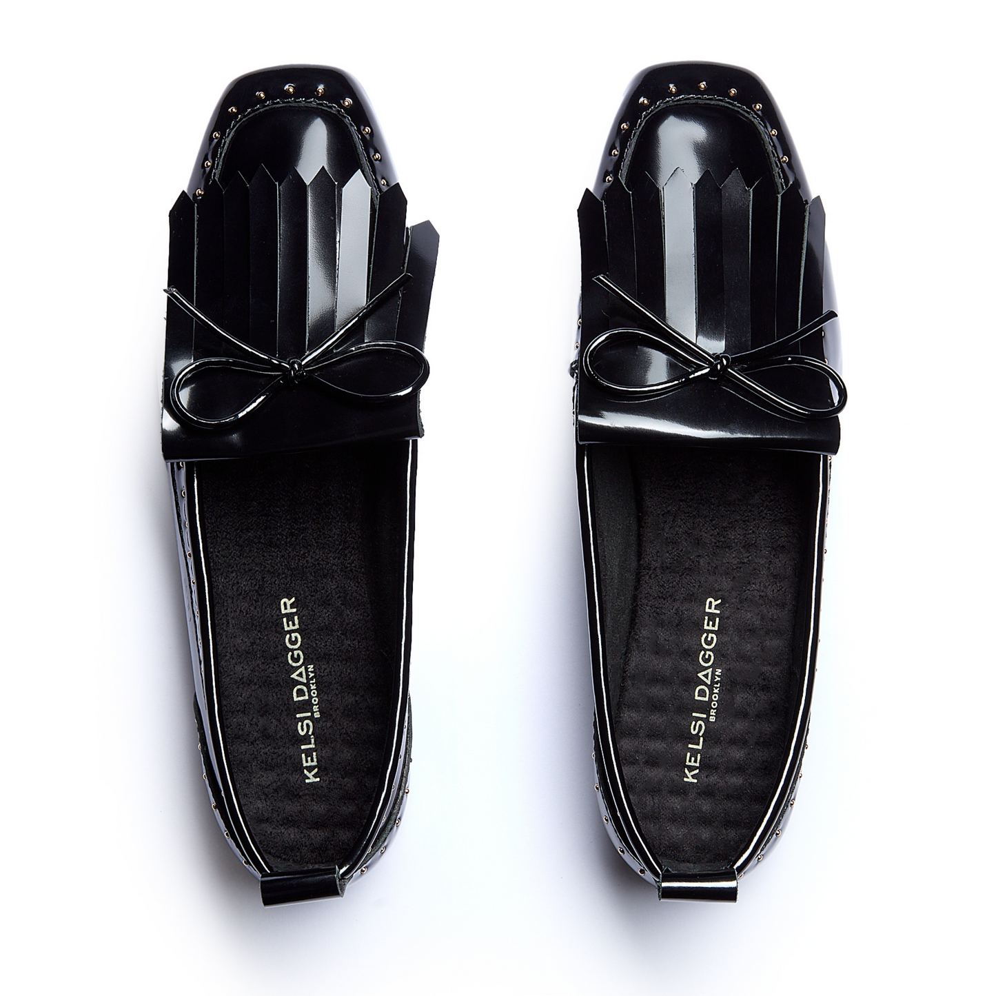 Flow Black Leather Kiltie Loafers