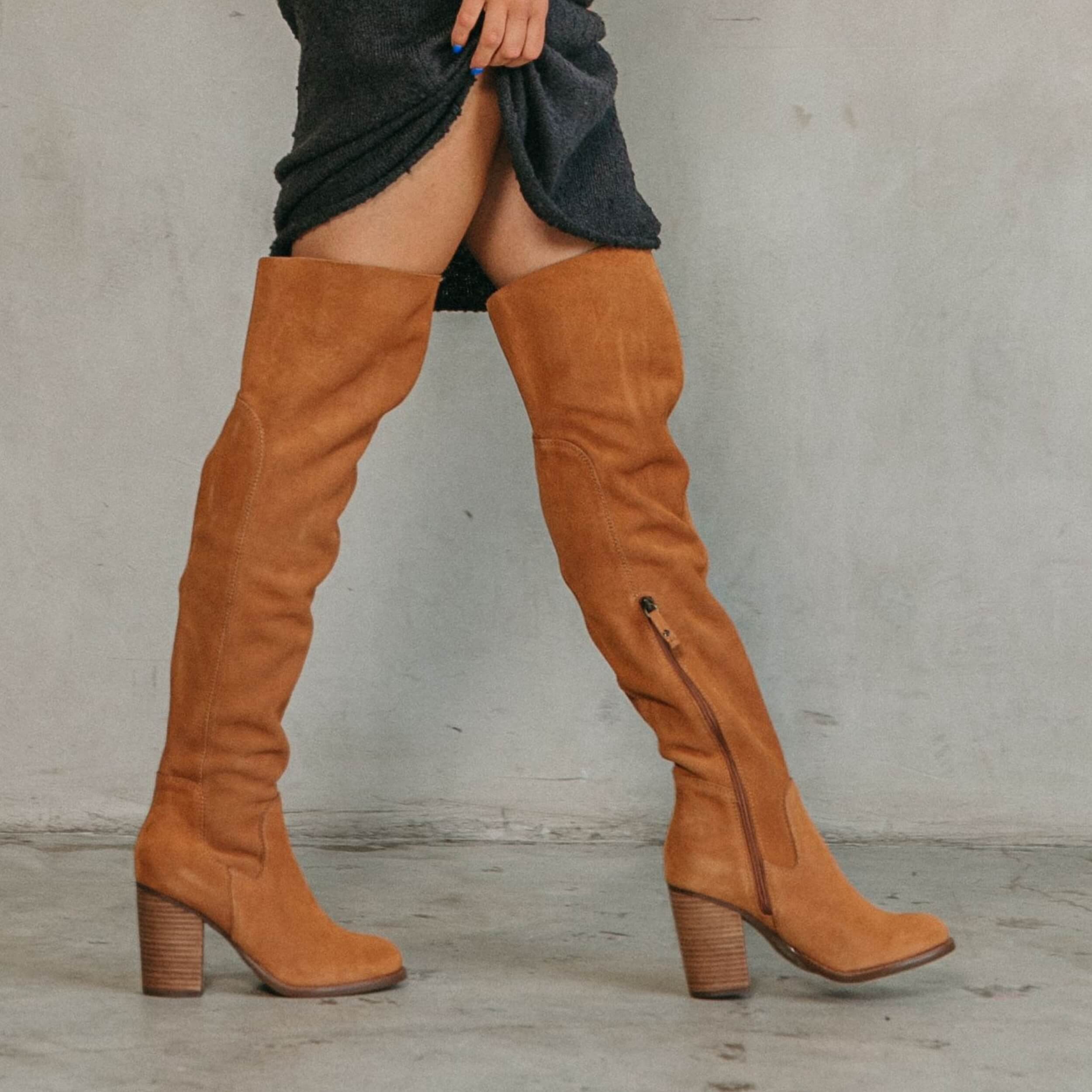 Chestnut thigh sales high boots