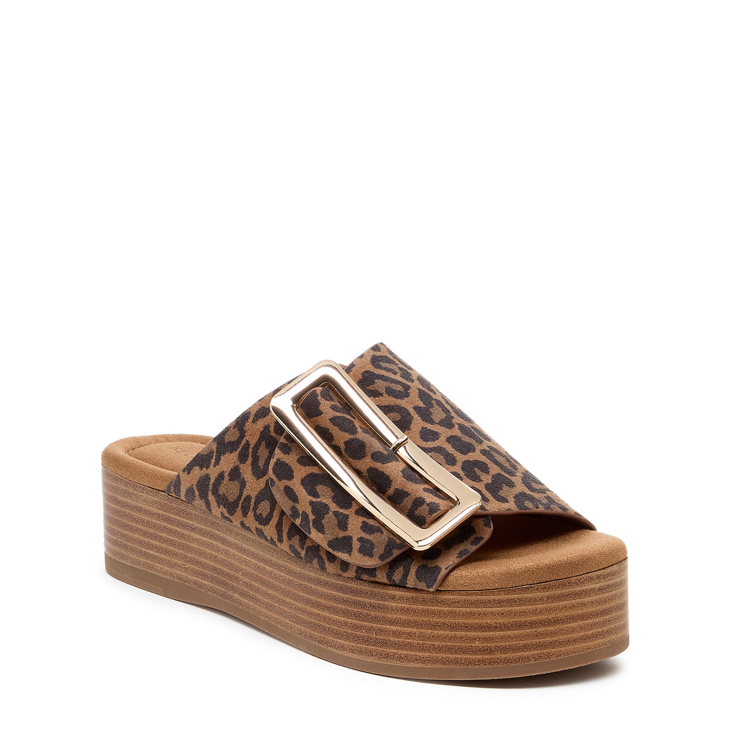 Dover Leopard Suede Platform Sandals - Women's Stacked Leather Sandals