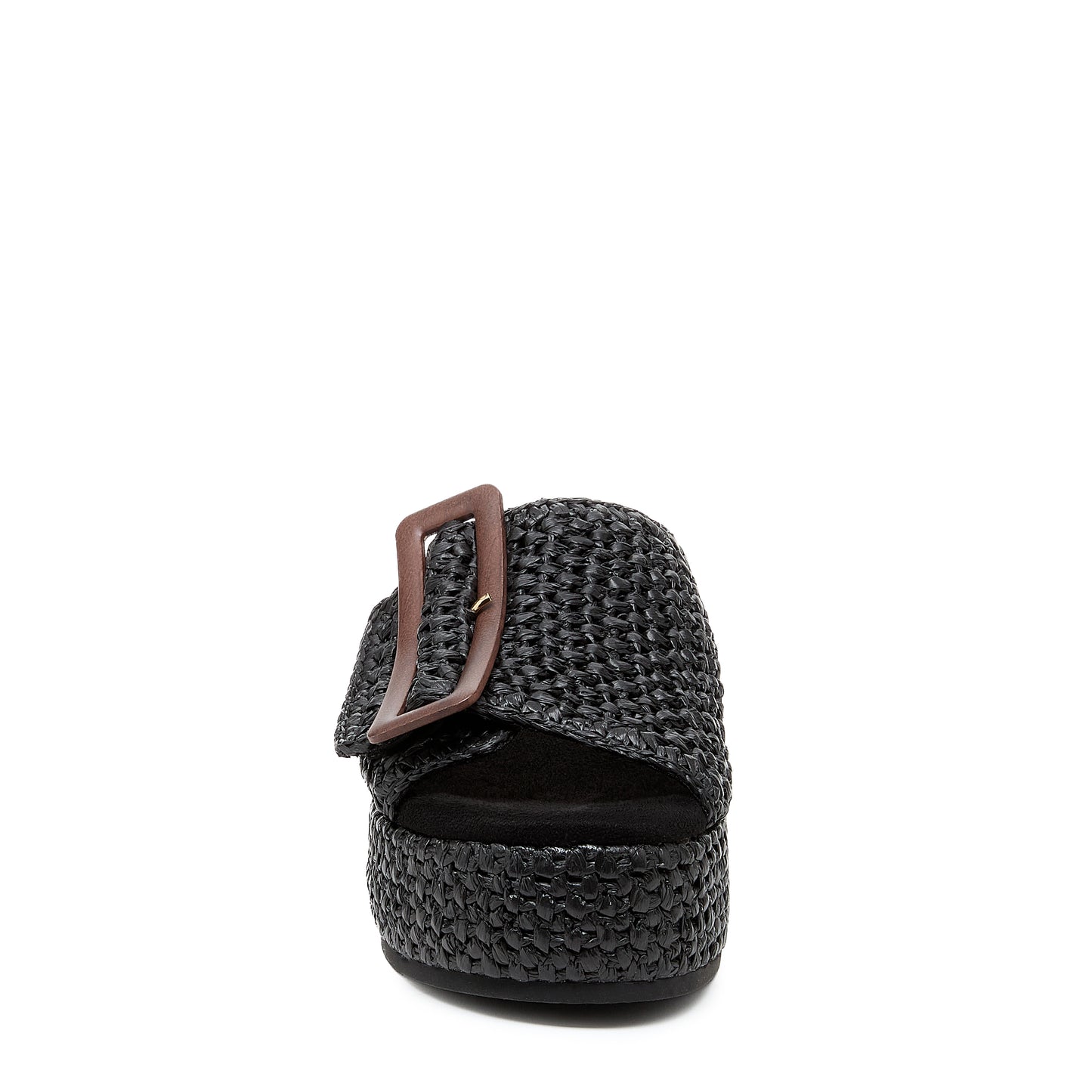 Dover Black Raffia Platform Sandals