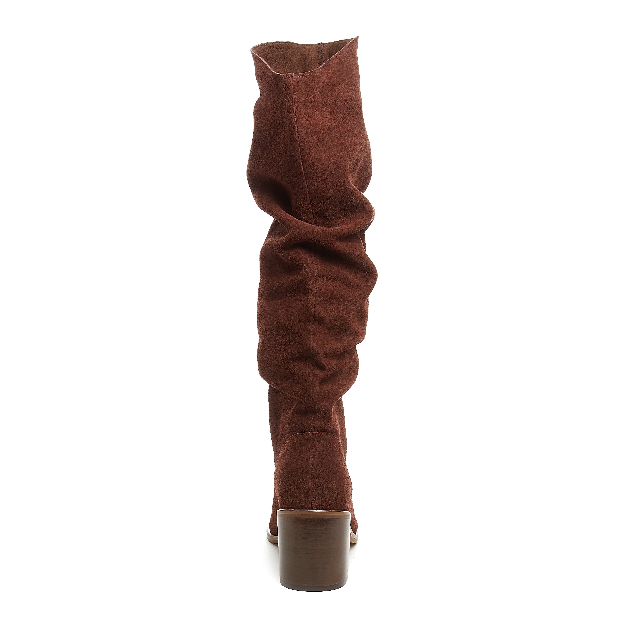 Brown ruched outlet boots