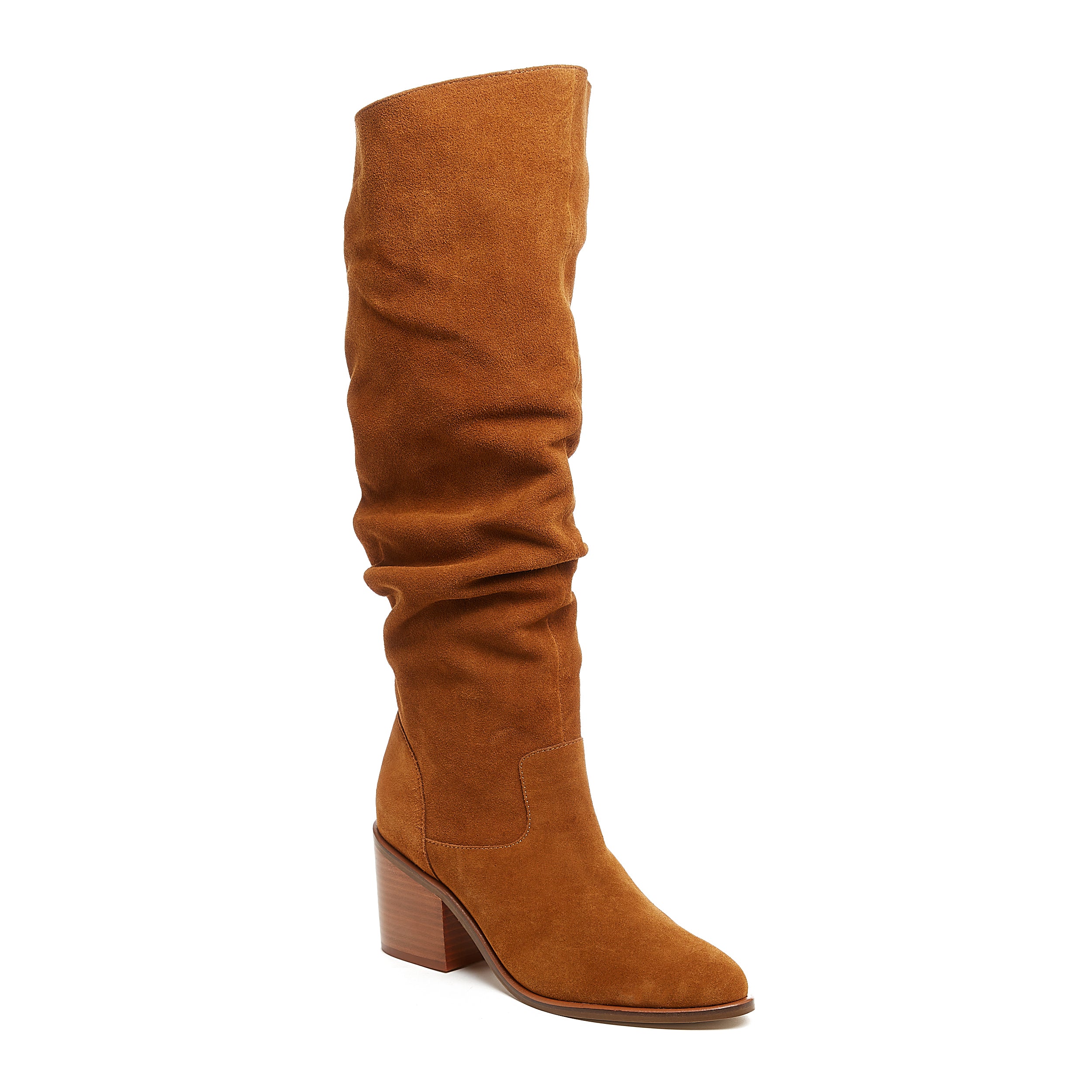 Cognac knee high boots with heel best sale