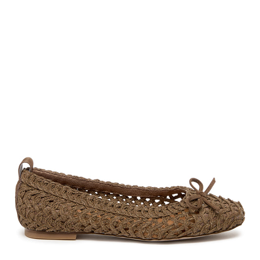 Kelsi Dagger Brooklyn Women's Frankie Crochet Ballet Flats Armadillo