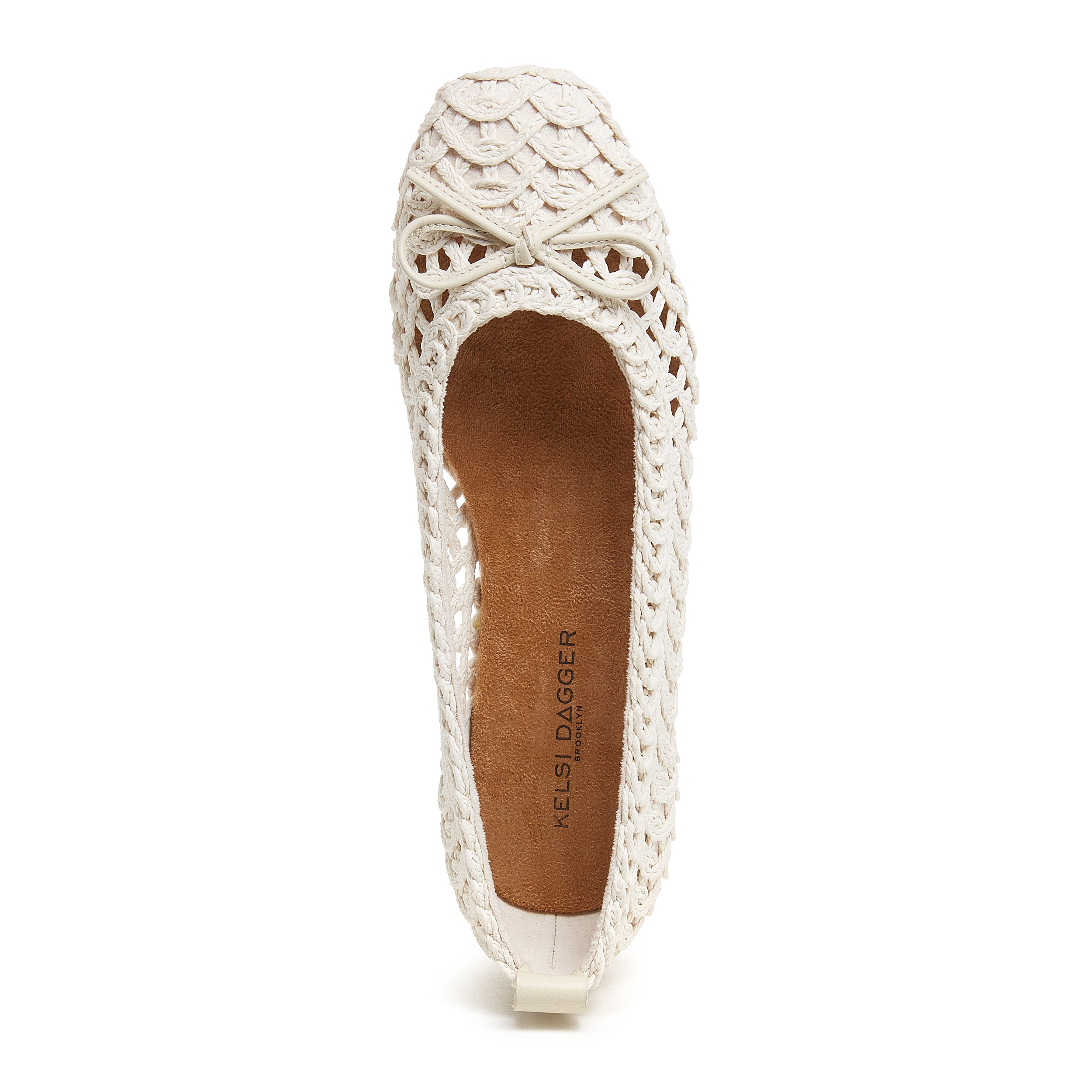 Kelsi Dagger BK Womens Frankie Ivory Crochet Ballet Flats