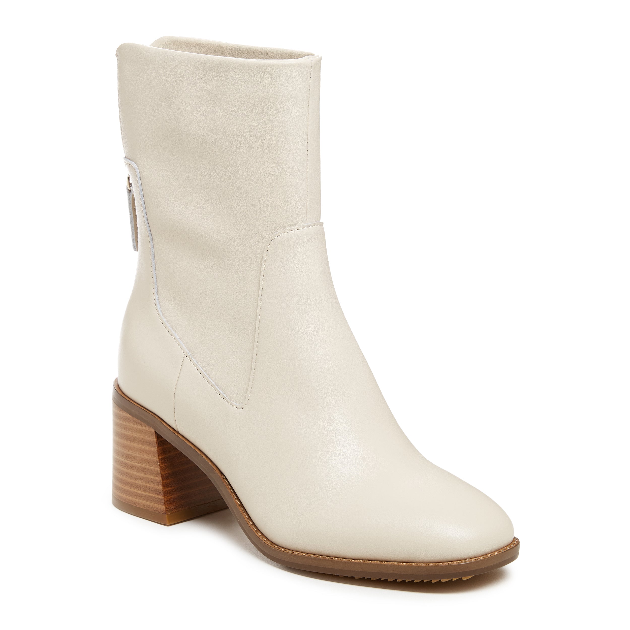 White shop leather bootie