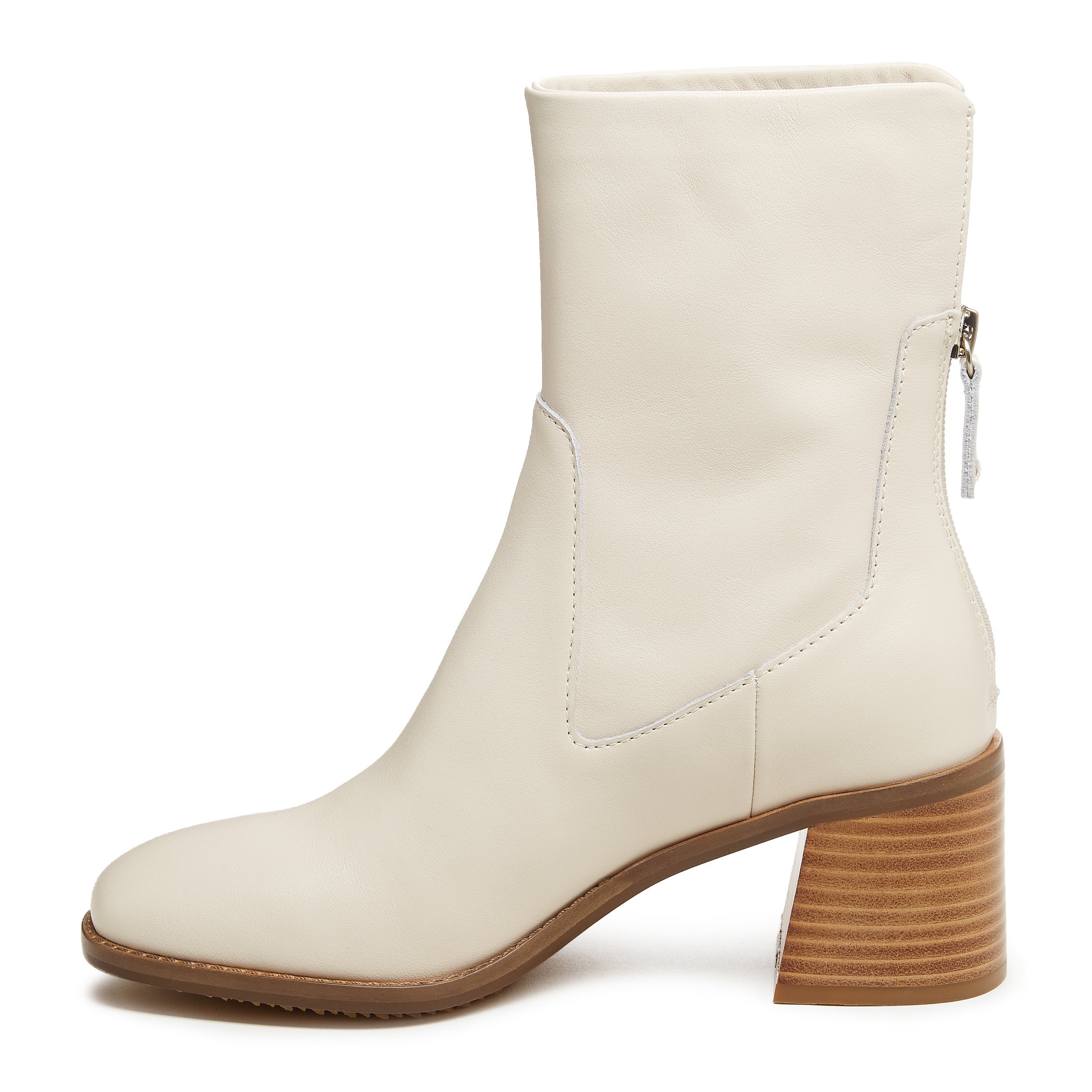 Addilyn White Chunky Heel Ankle Boots | Public Desire