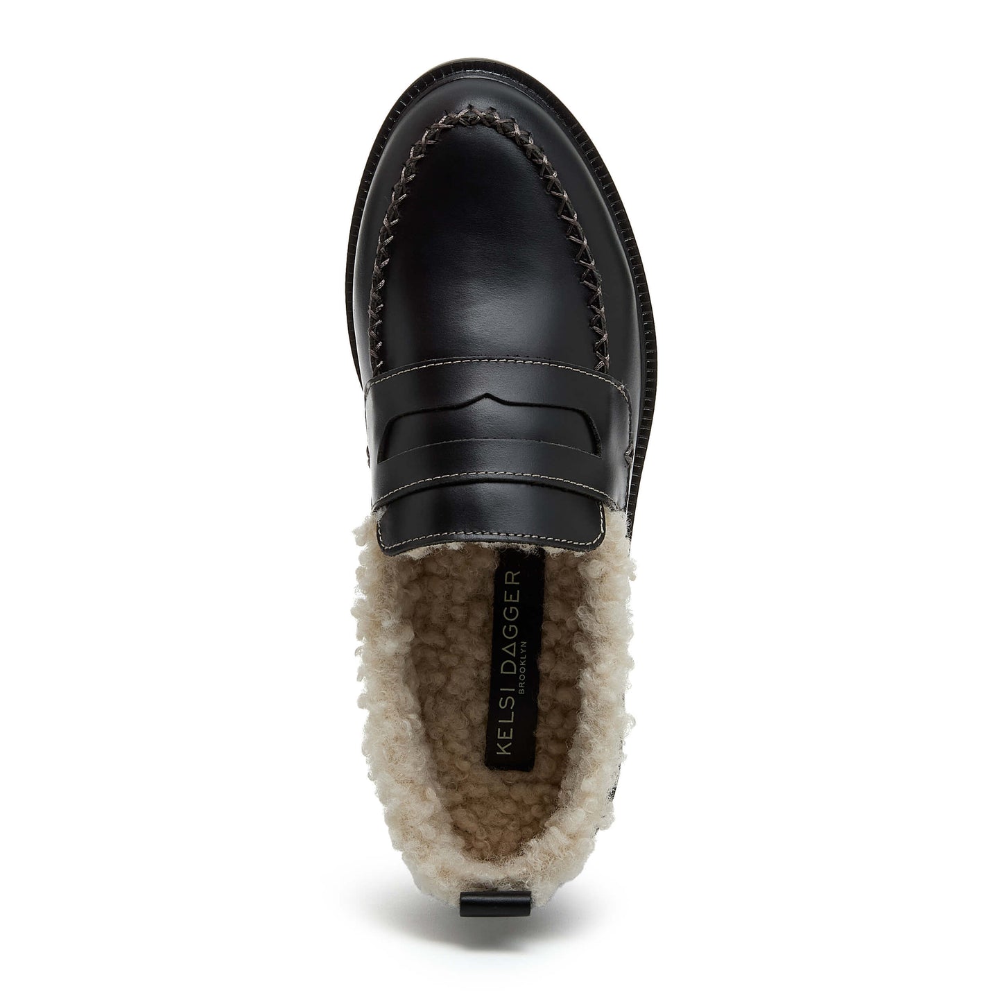 Lens Black Shearling Loafers