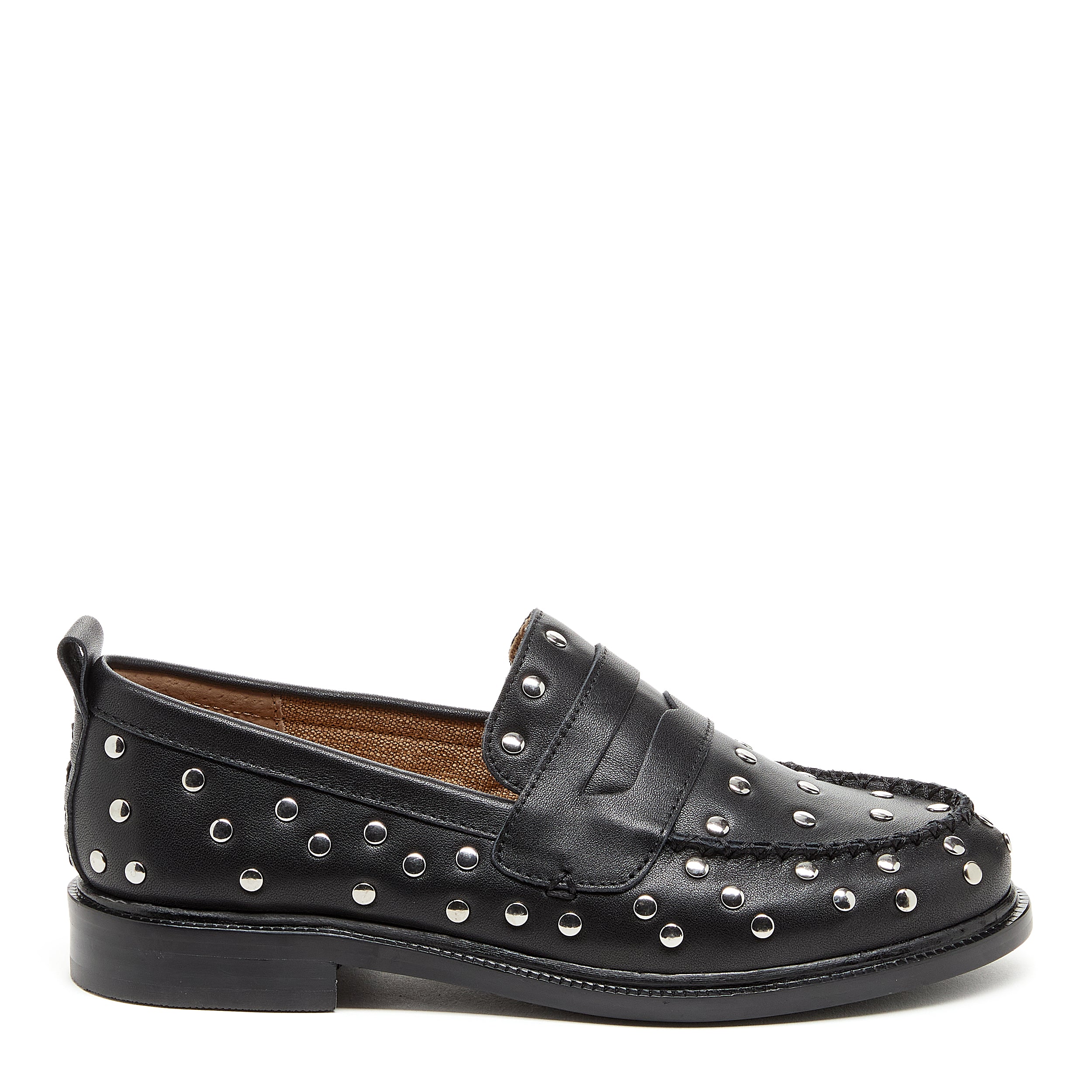 Steve madden black studded loafers on sale