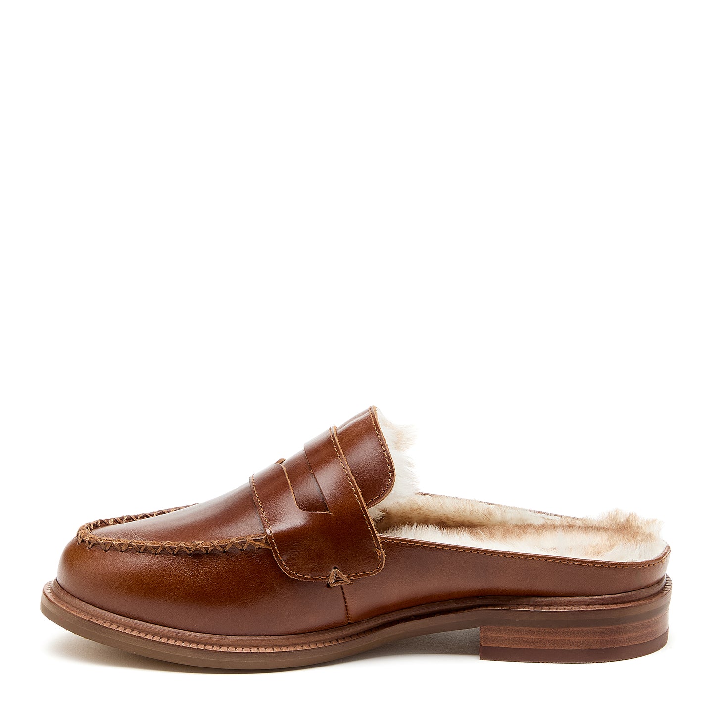 Kelsi Dagger Brooklyn Women's Lock Cognac Shearling Mules