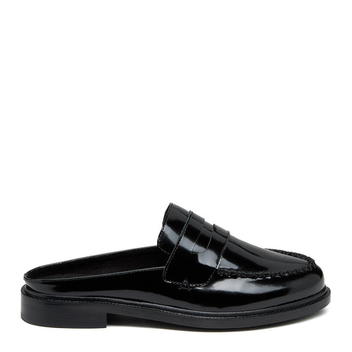 Lock Black Loafer Mules