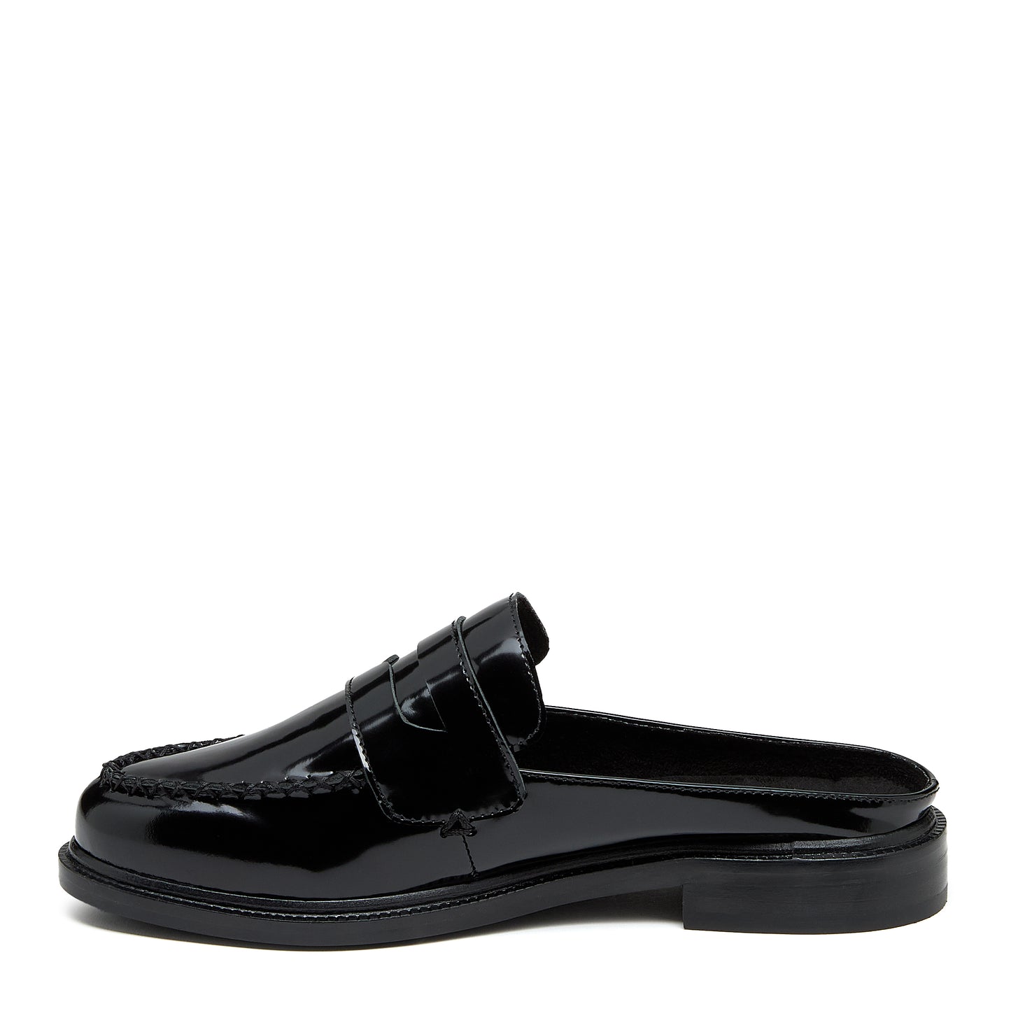 Kelsi Dagger Brooklyn Women's Lock Black Leather Loafer Mules