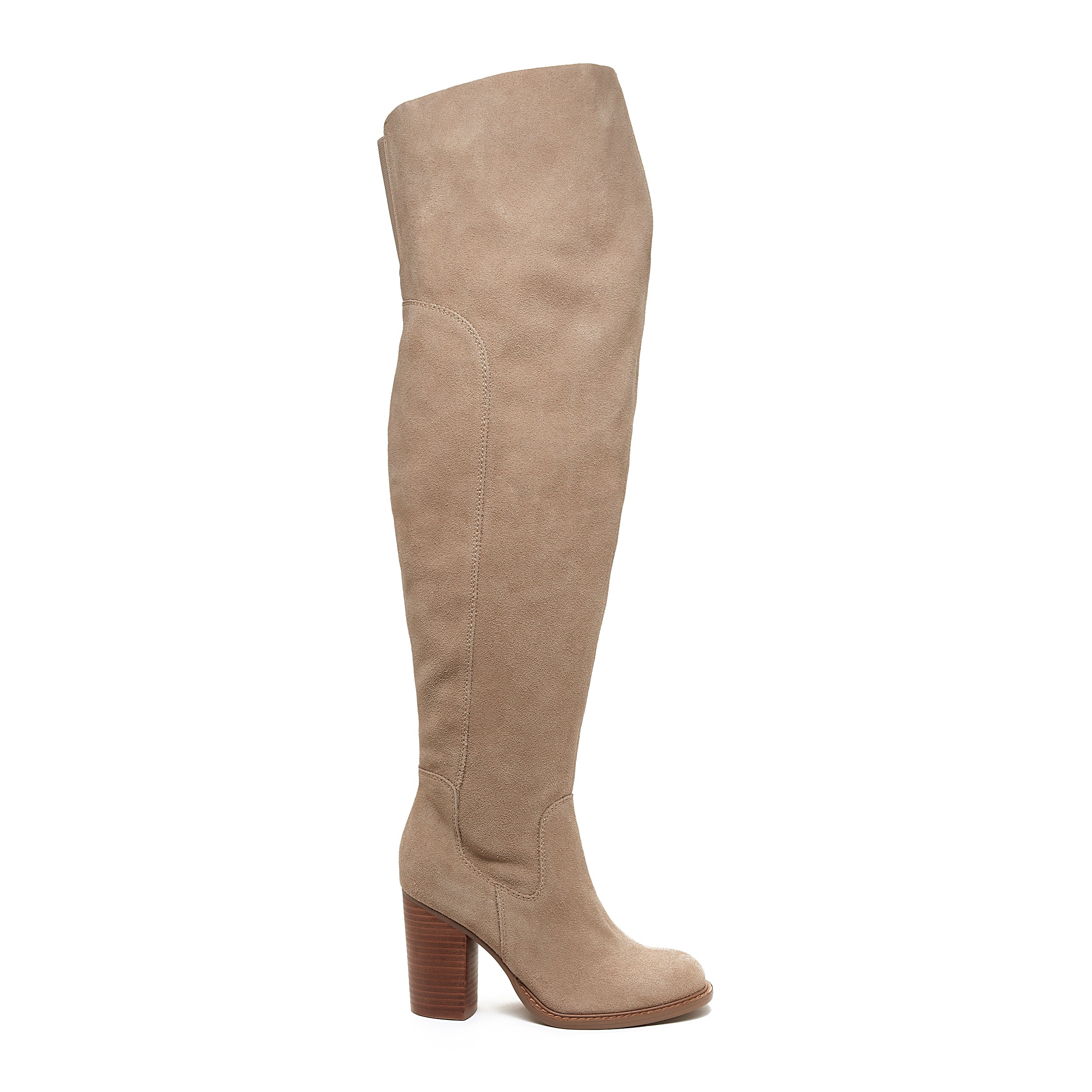 Brown suede wide calf boots best sale